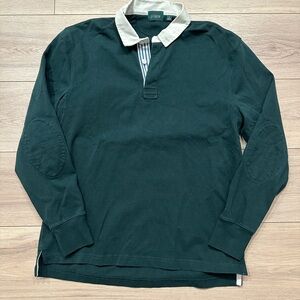 J. Crew Dark Green Polo Shirt with White Collar